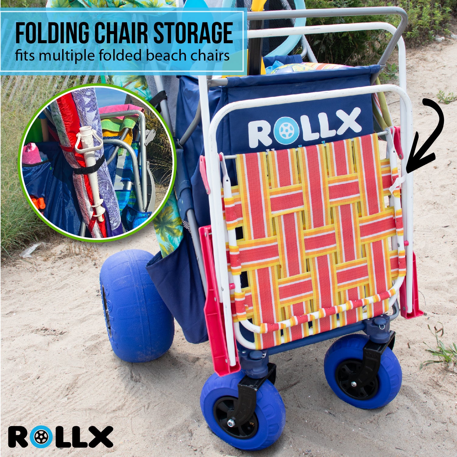 Rollx 4x Balloon Wheel Foldable Storage Wagon Beach Cart – Rollx Wheels